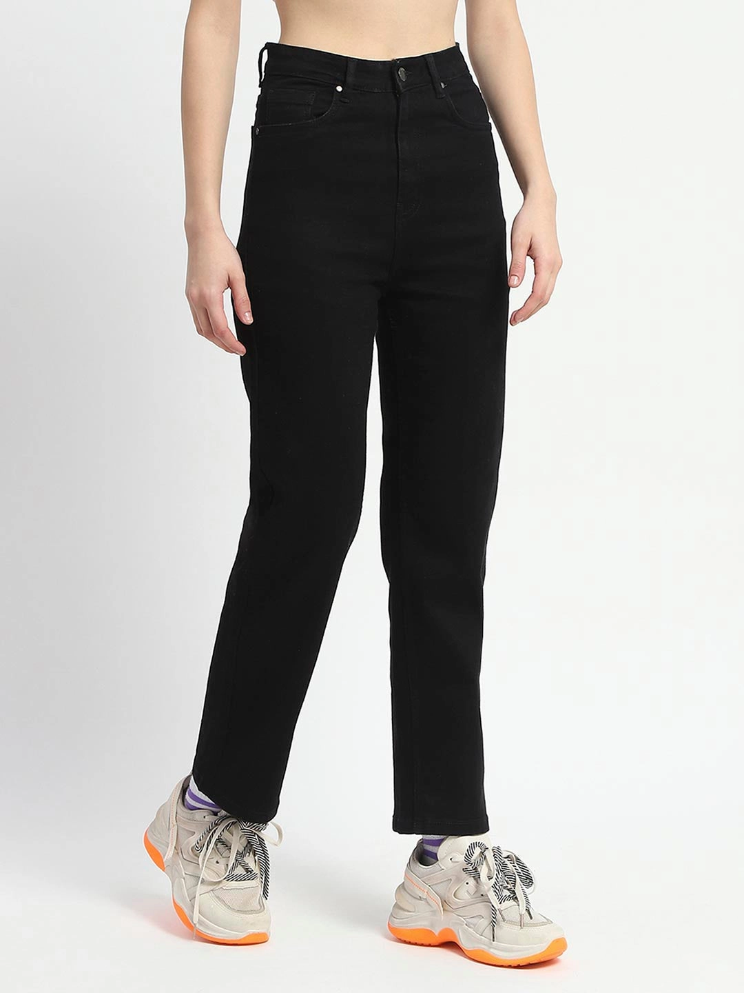 Night Out Traveler Gear Stylish Madame Cotton Blend Straight Fit Black Jeans