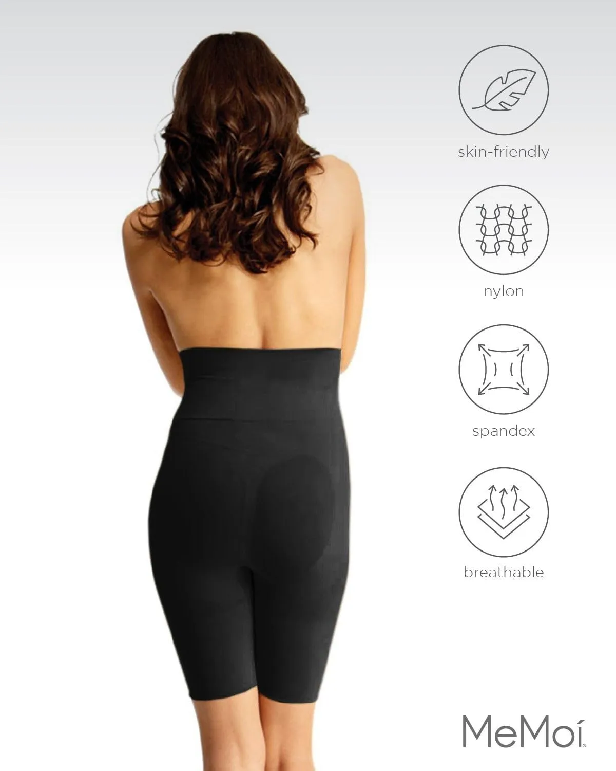 SlimMe High Waisted Thigh Shapewear Shorts, High Waisted Shapewear Tummy Control Shorts, Sizes S - Q2