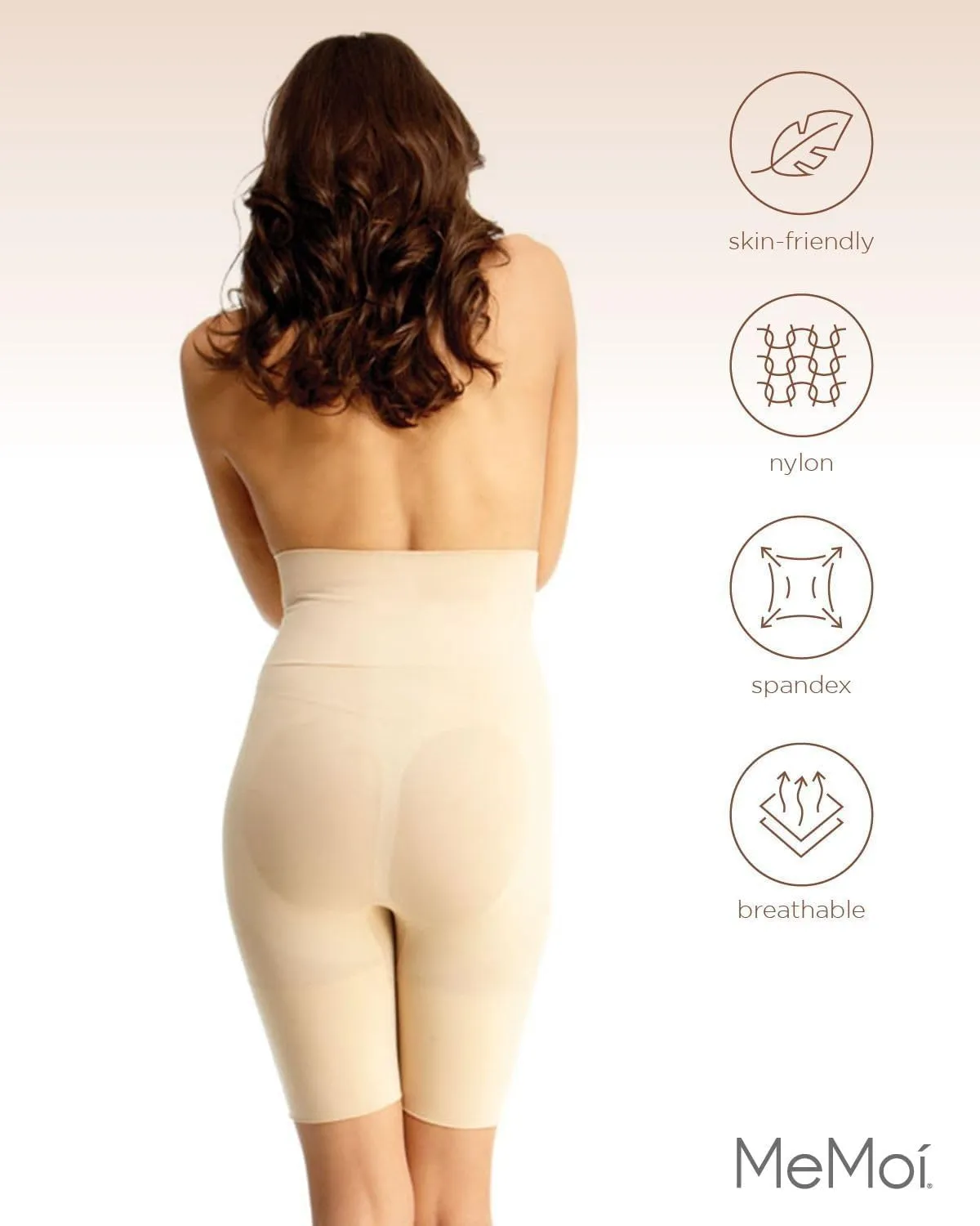 SlimMe High Waisted Thigh Shapewear Shorts, High Waisted Shapewear Tummy Control Shorts, Sizes S - Q2