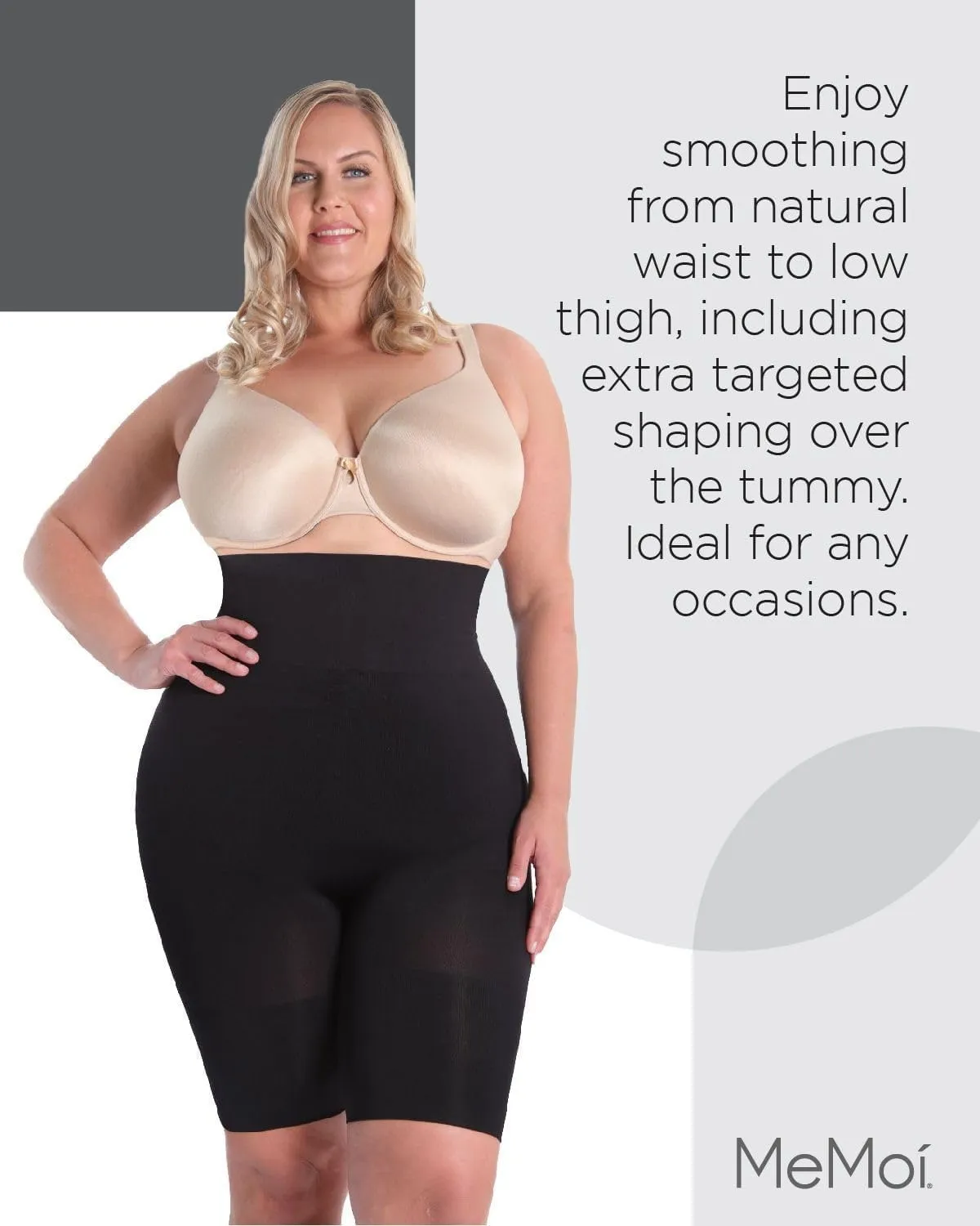 SlimMe High Waisted Thigh Shapewear Shorts, High Waisted Shapewear Tummy Control Shorts, Sizes S - Q2