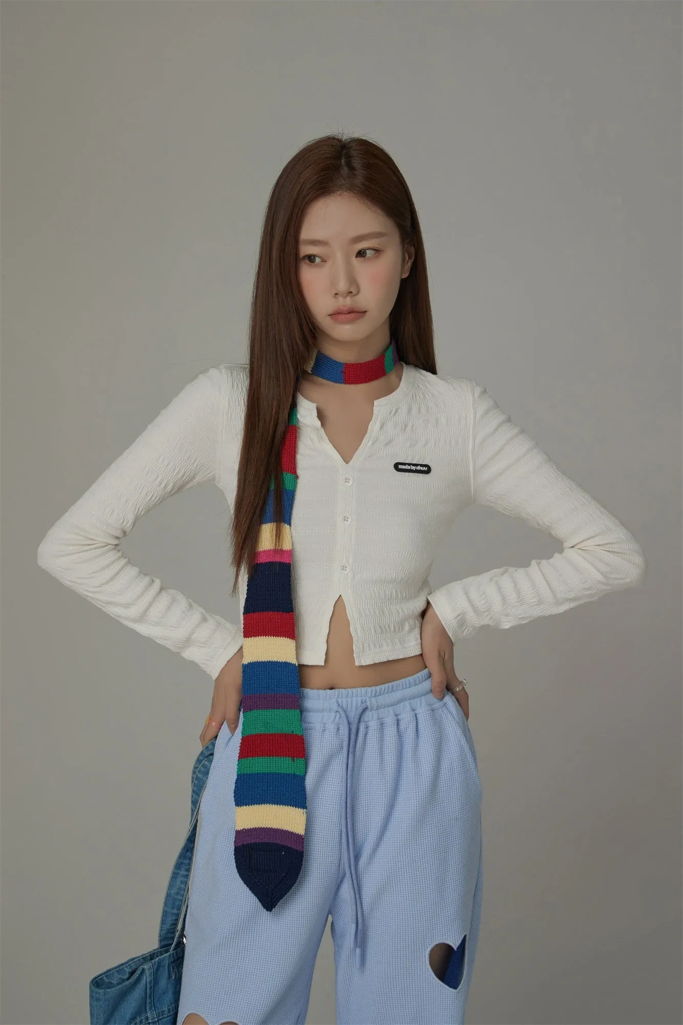 Slit Cropped T-Shirt