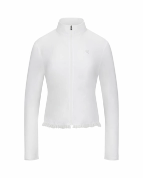 Cropped cooling zip-up t-shirt - White CrewNeck