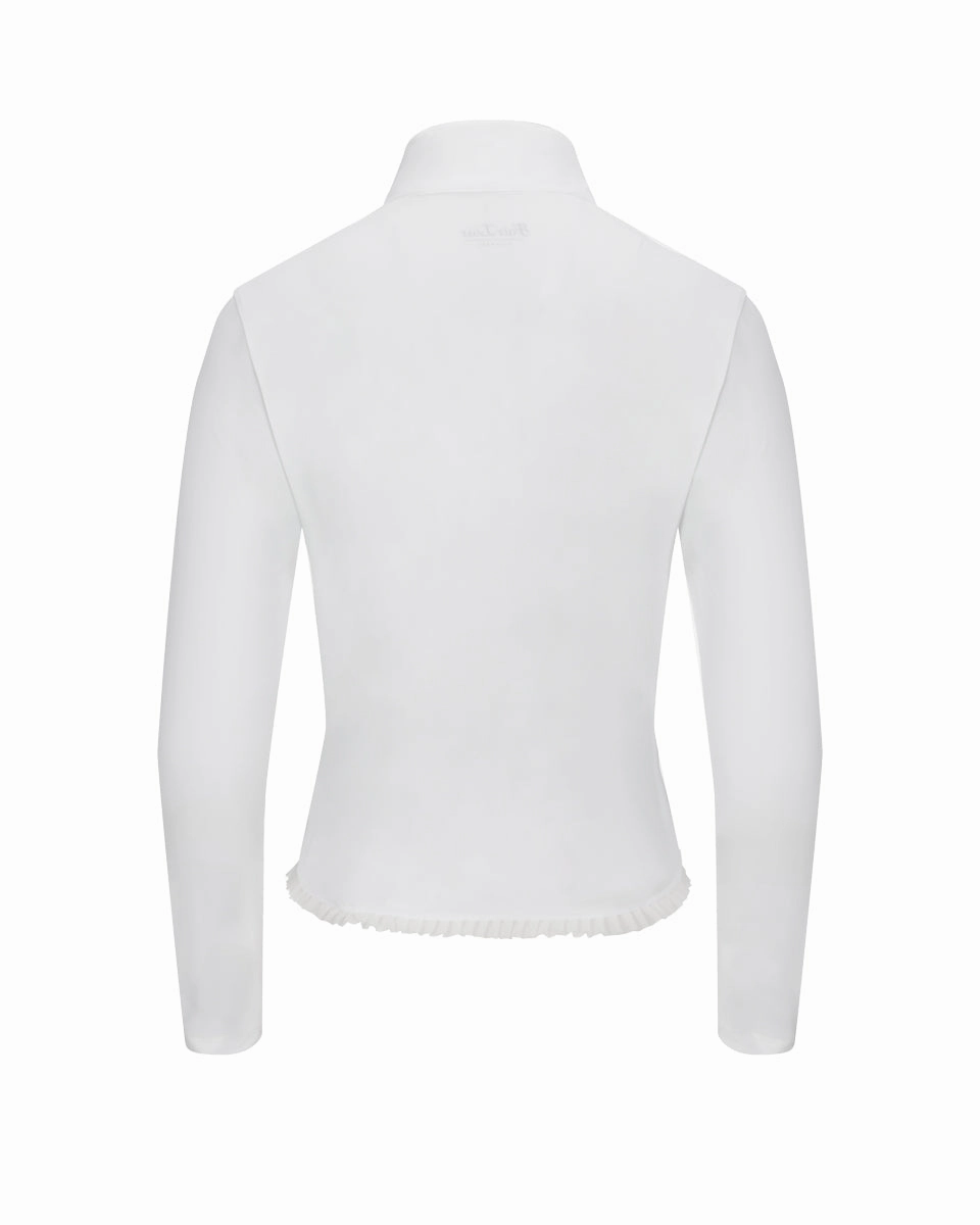 GarmentWashed Softness Cropped cooling zip-up t-shirt - White