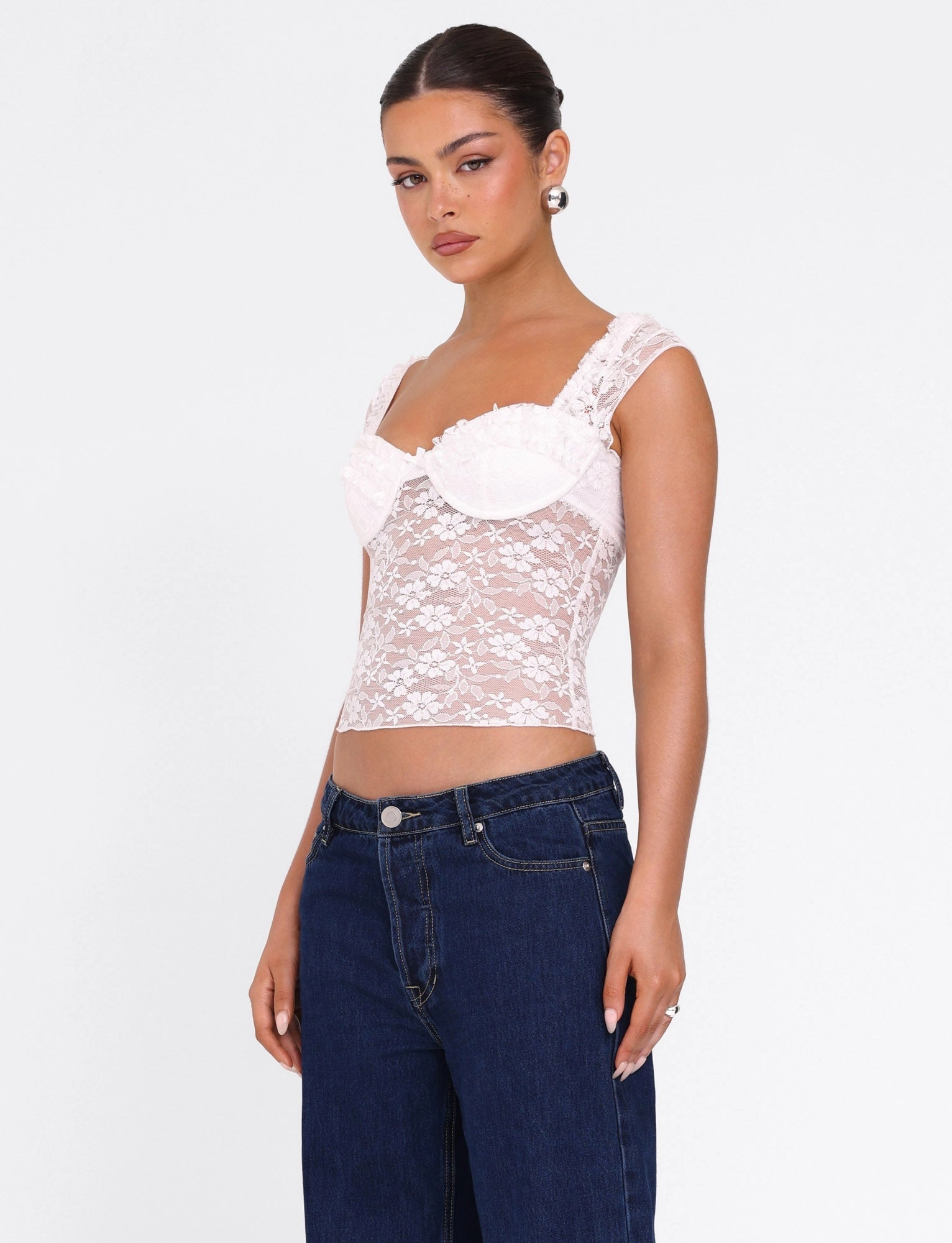 Retro Style MultiPocket Configuration NYRA TOP - WHITE