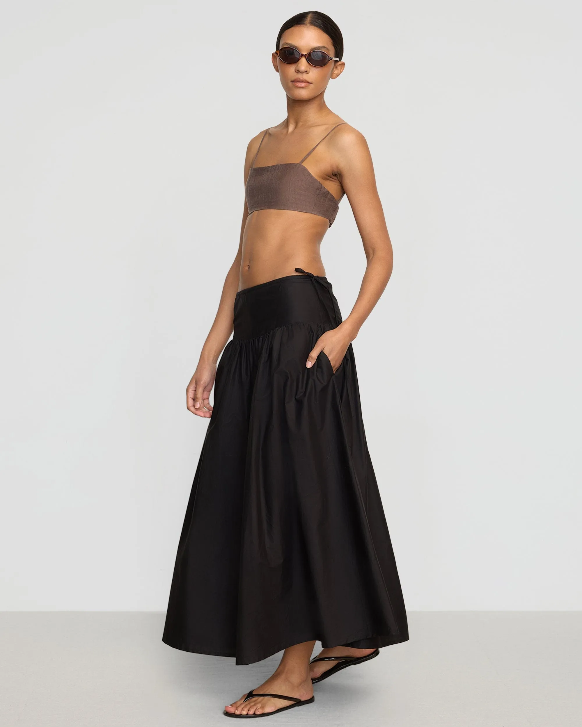 Mall Brand Look Bao Organic Cotton Drop-Waist Skirt