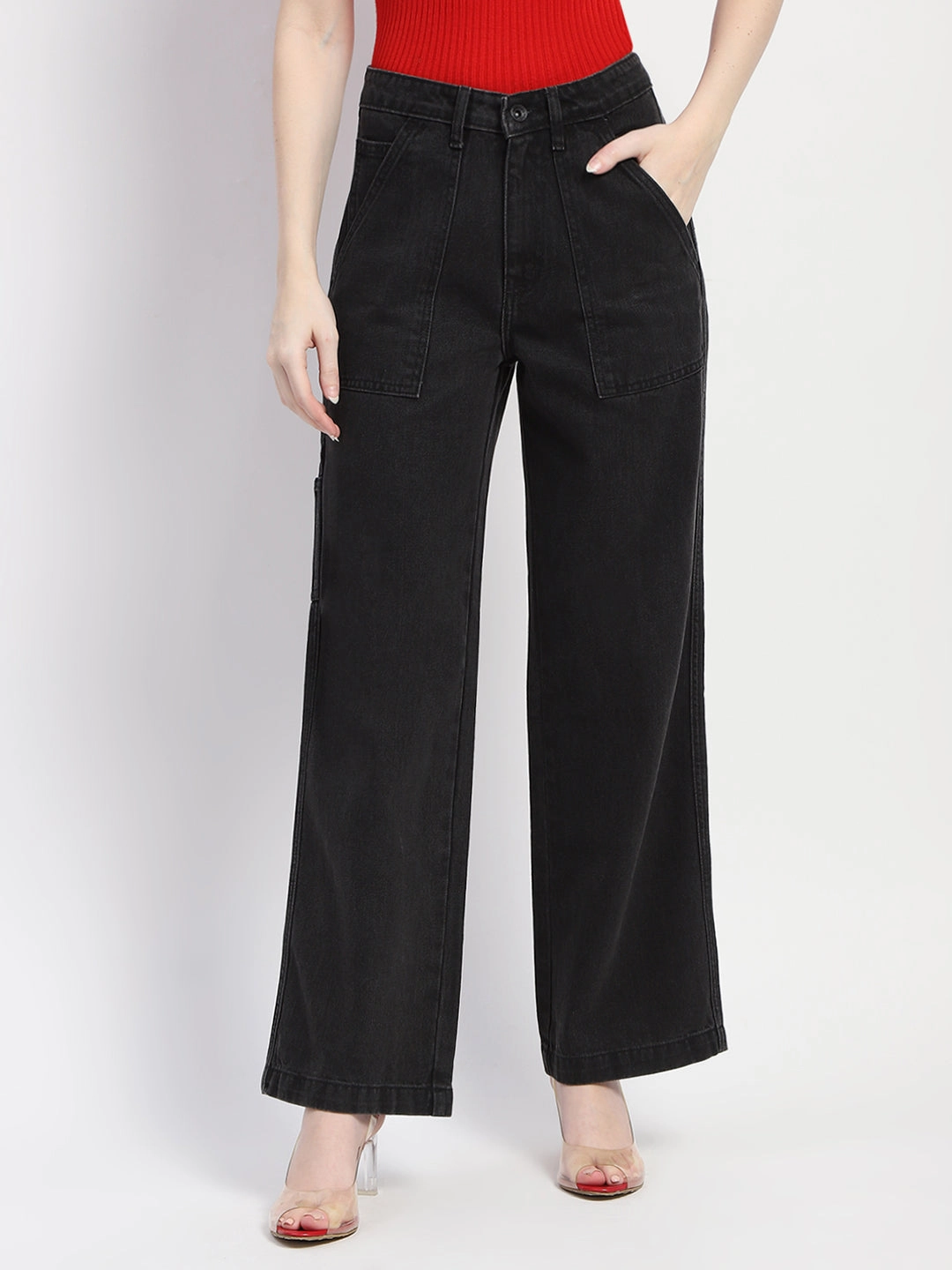 Lifestyle Outfit Night Out Bold Look Madame Slant Pocket Flared Black Denim