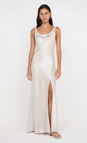 AUSTEN COWL NECK MAXI DRESS - SAND Trendy Look
