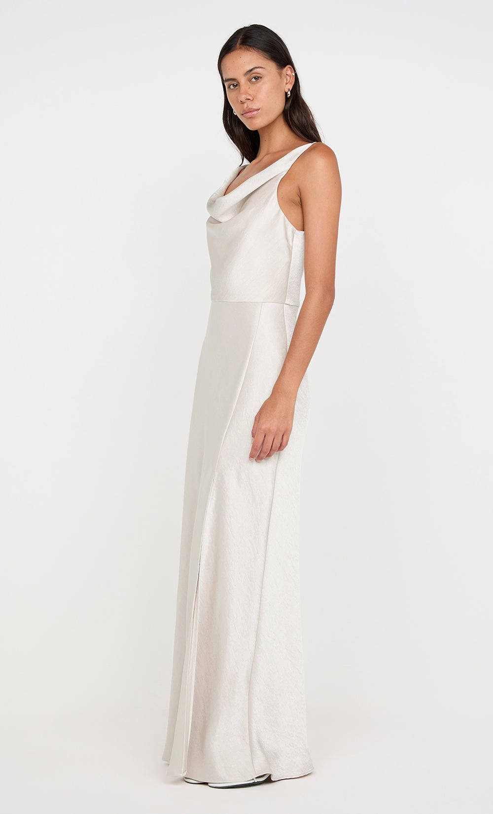 Embroidered-Detail urban vibe AUSTEN COWL NECK MAXI DRESS - SAND