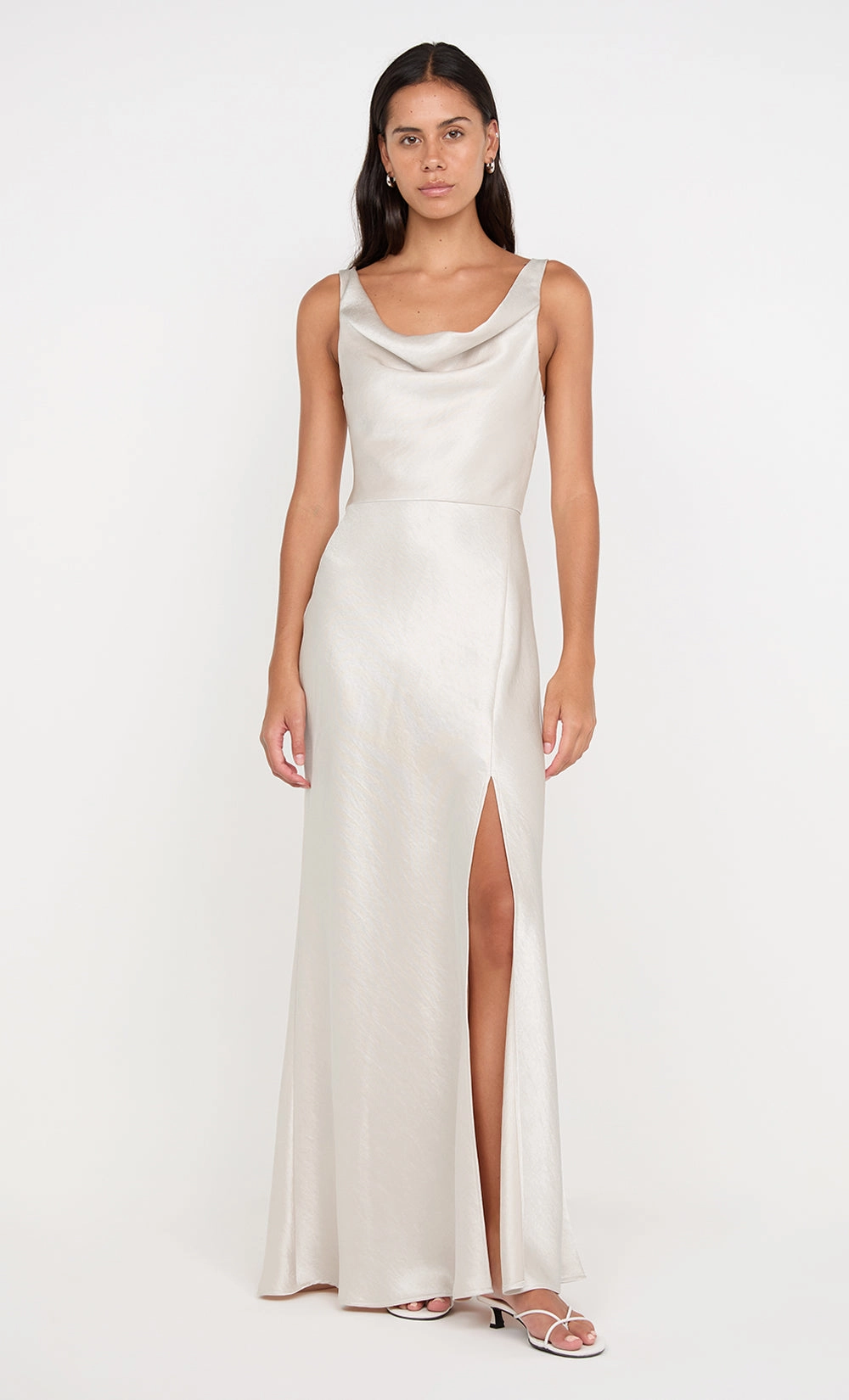 AUSTEN COWL NECK MAXI DRESS - SAND Trendy Look