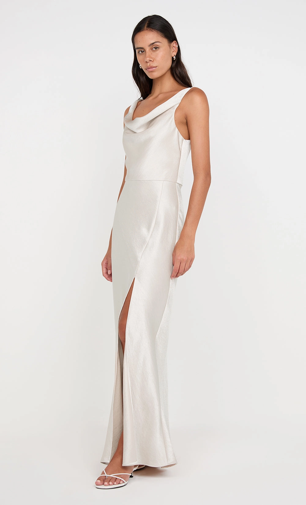 Matte Fabric AUSTEN COWL NECK MAXI DRESS - SAND