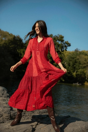 Fall Outfit Chelsea Dress Red