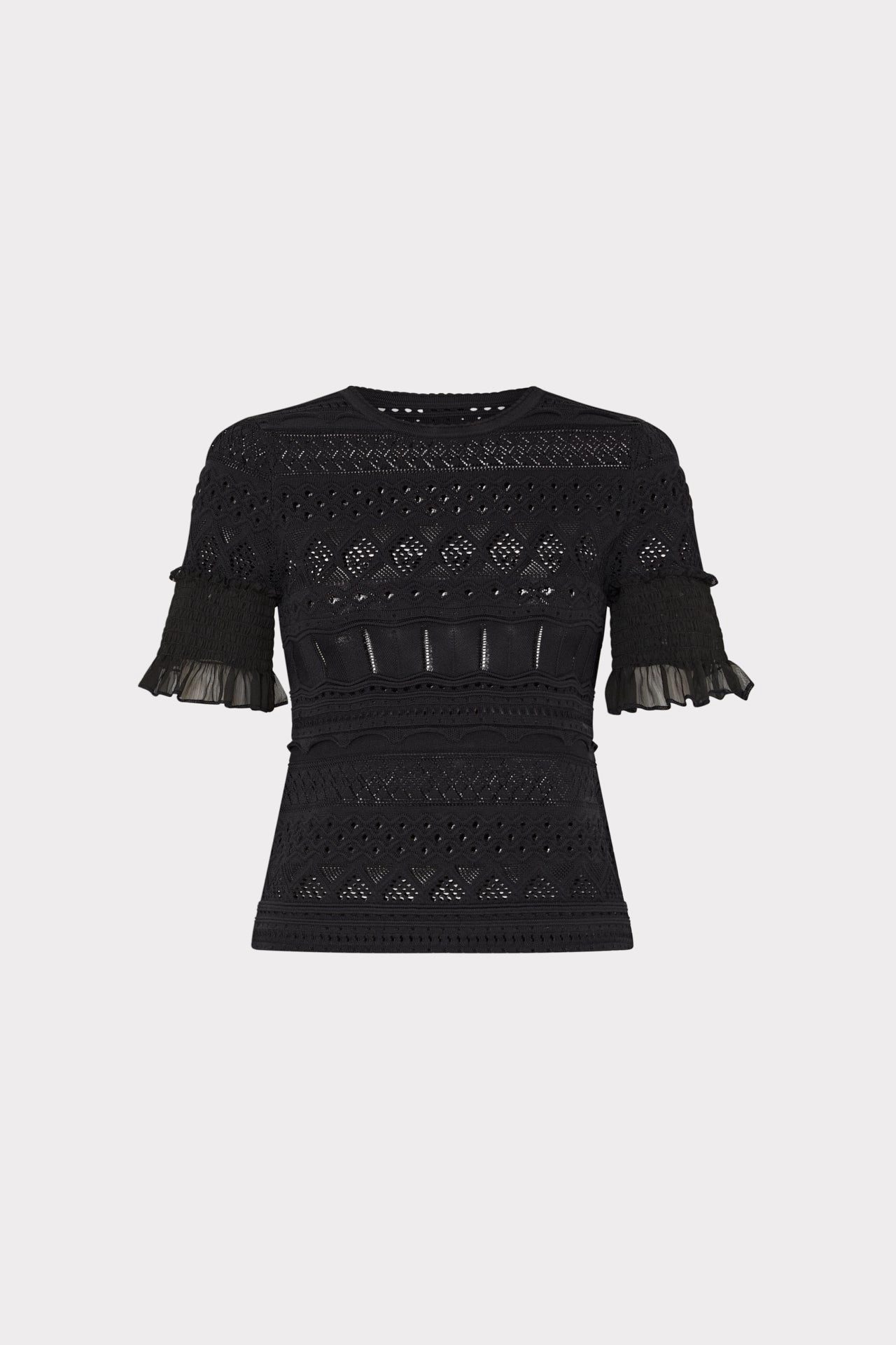 Smocked Finish Pointelle Top Drop Shoulder
