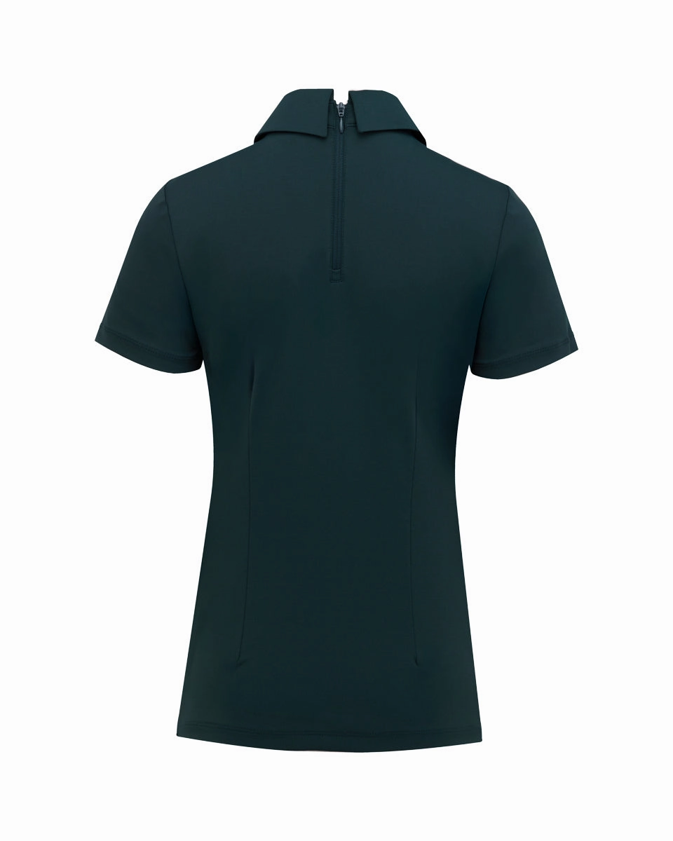 EcoCertified CarbonNeutral Production Front shirring short sleeve t-shirt - Dark Green