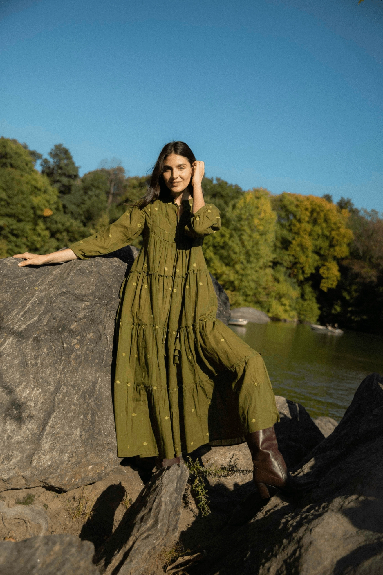Fall Go Casandra Dress Green
