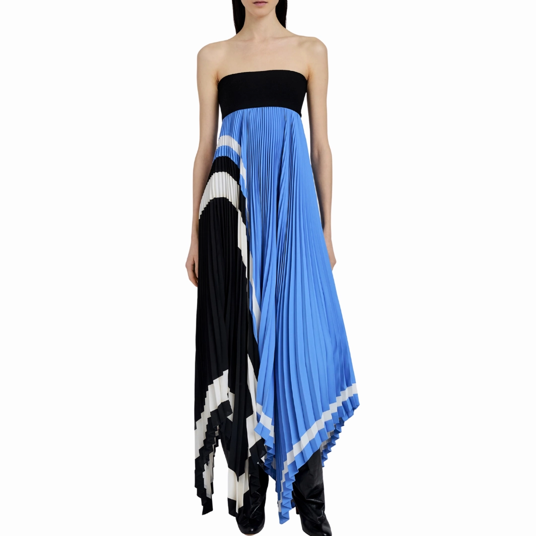 Embroidered Fabric Strapless Fia Dress