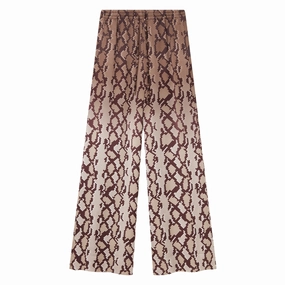 Laser cut Snake Print Satin Trouser
