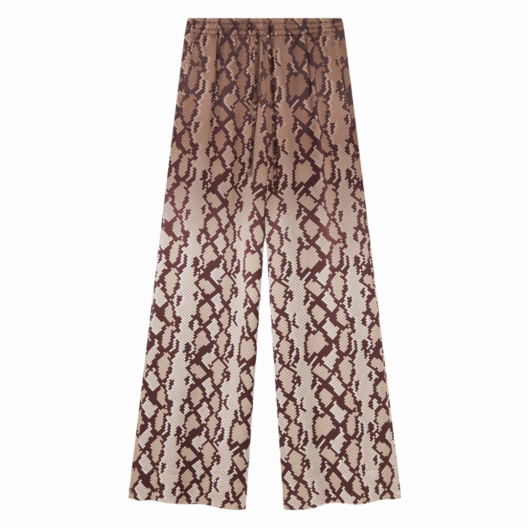Laser cut Snake Print Satin Trouser