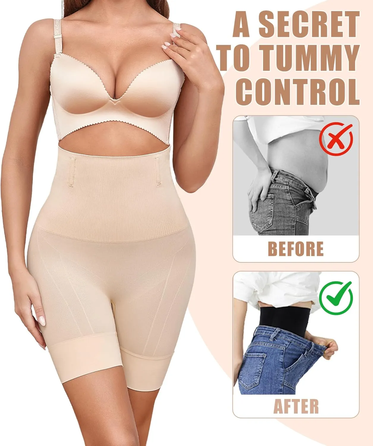 SOFIA'S CHOICE Tummy Control Shapewear Shorts for Women High Waisted Body Shaper Shorts Thigh Slimmer Butt Lifting Panties