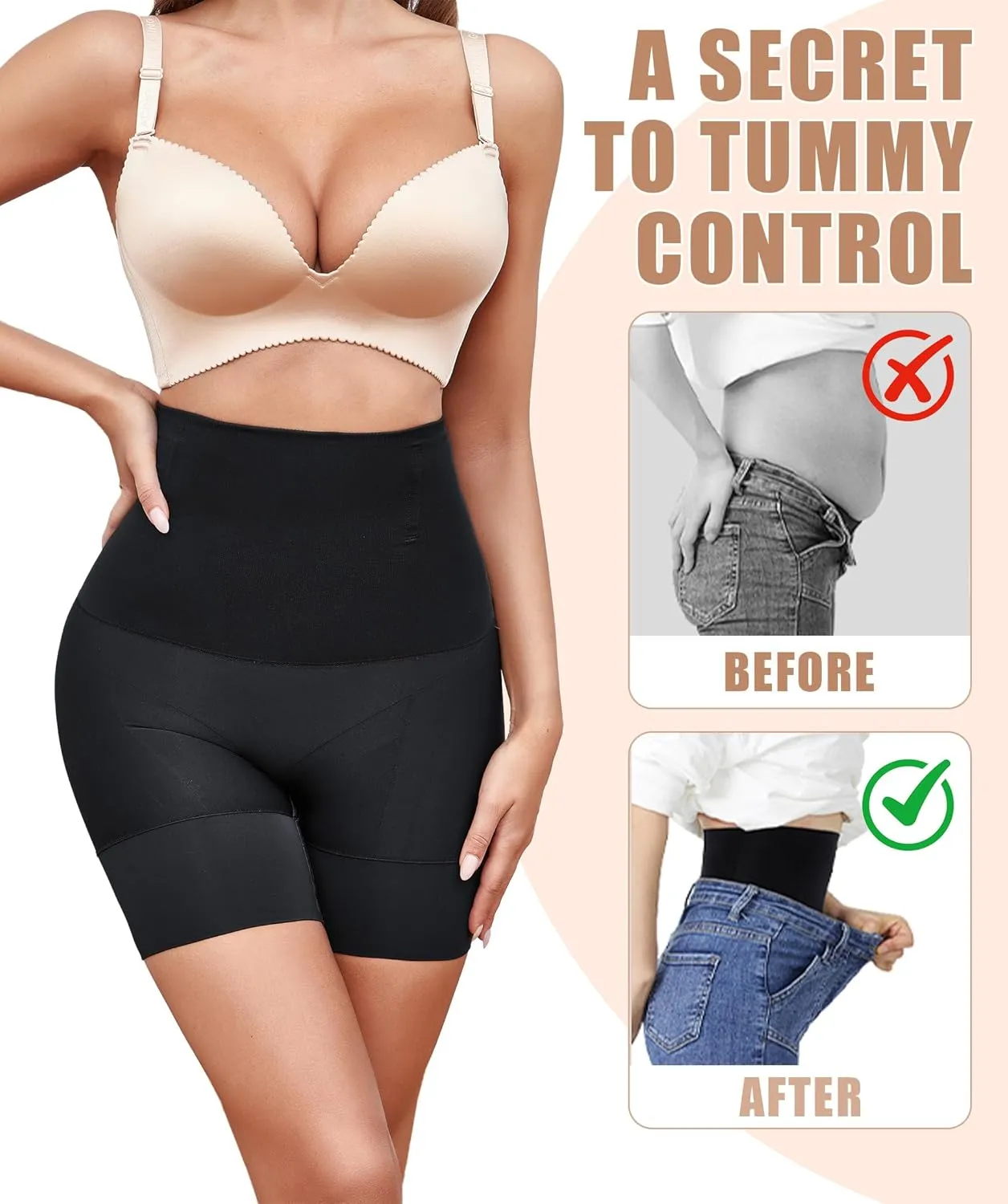 SOFIA'S CHOICE Tummy Control Shapewear Shorts for Women High Waisted Body Shaper Shorts Thigh Slimmer Butt Lifting Panties
