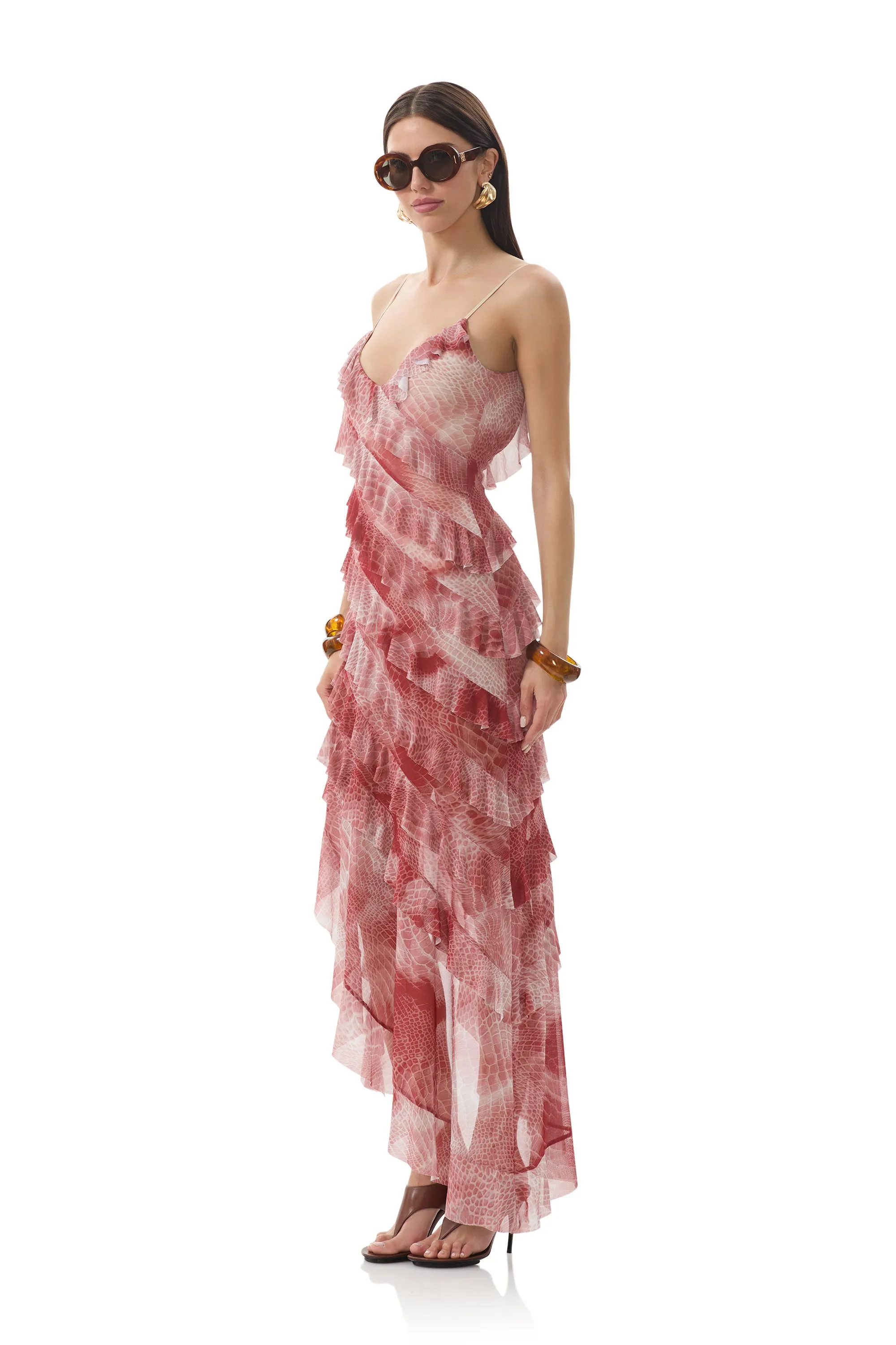 Happy Glow Vienna Dress - Rust Snake