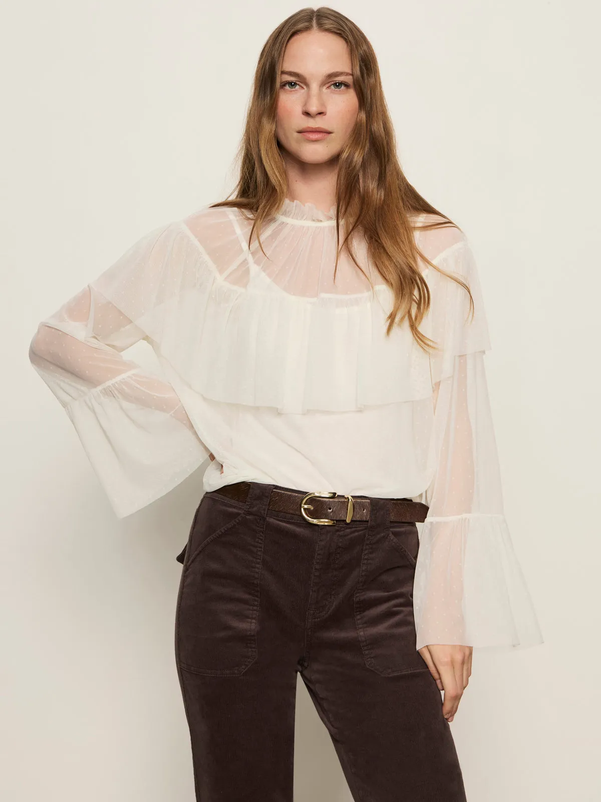 Sustainable Dye Process Day-to-Day Comfort The Ethereal Blouse Chalk