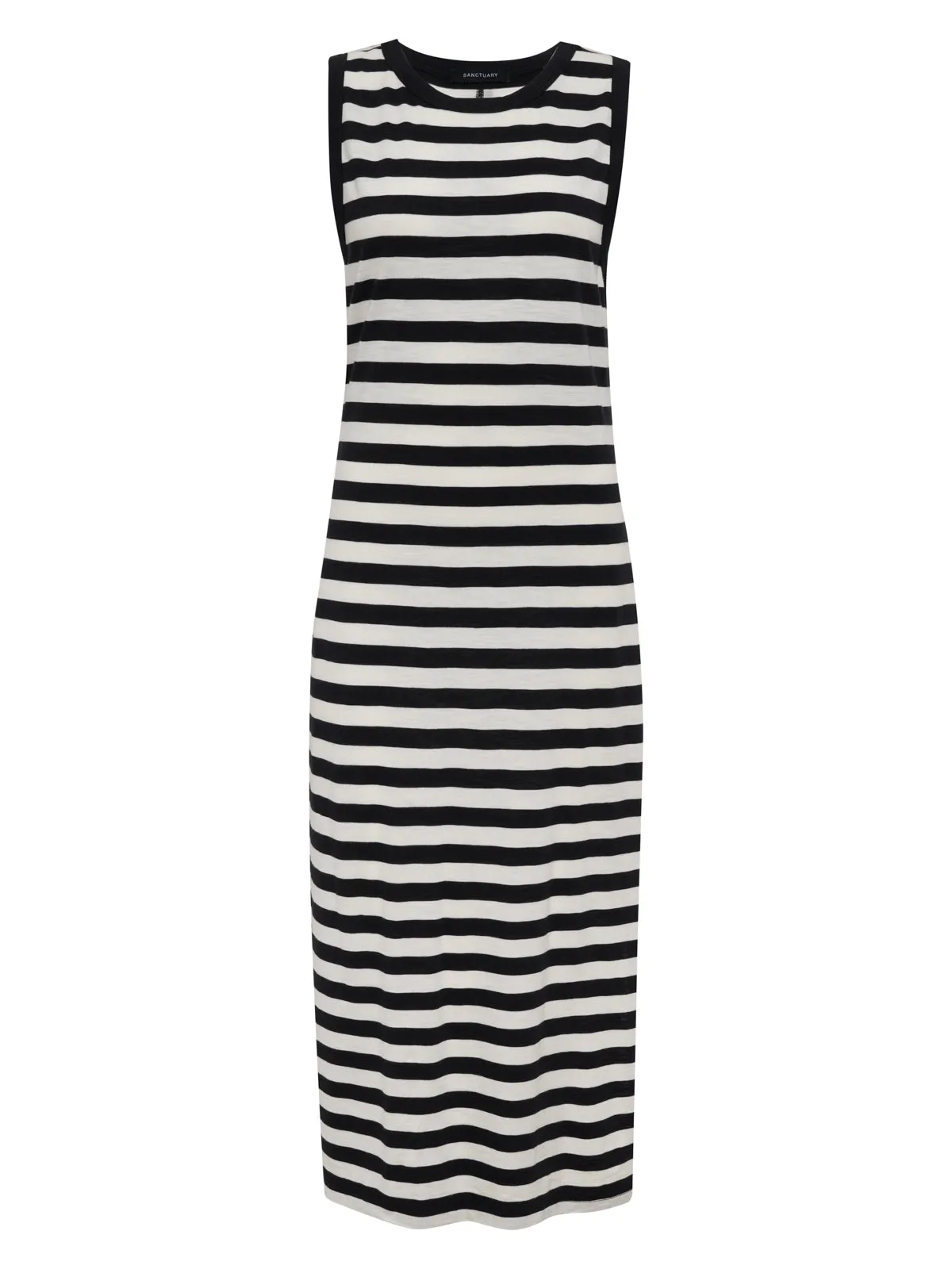 Trendy Everyday Comfortable office piece Contrast Trim Maxi Dress Black Macrame Stripe