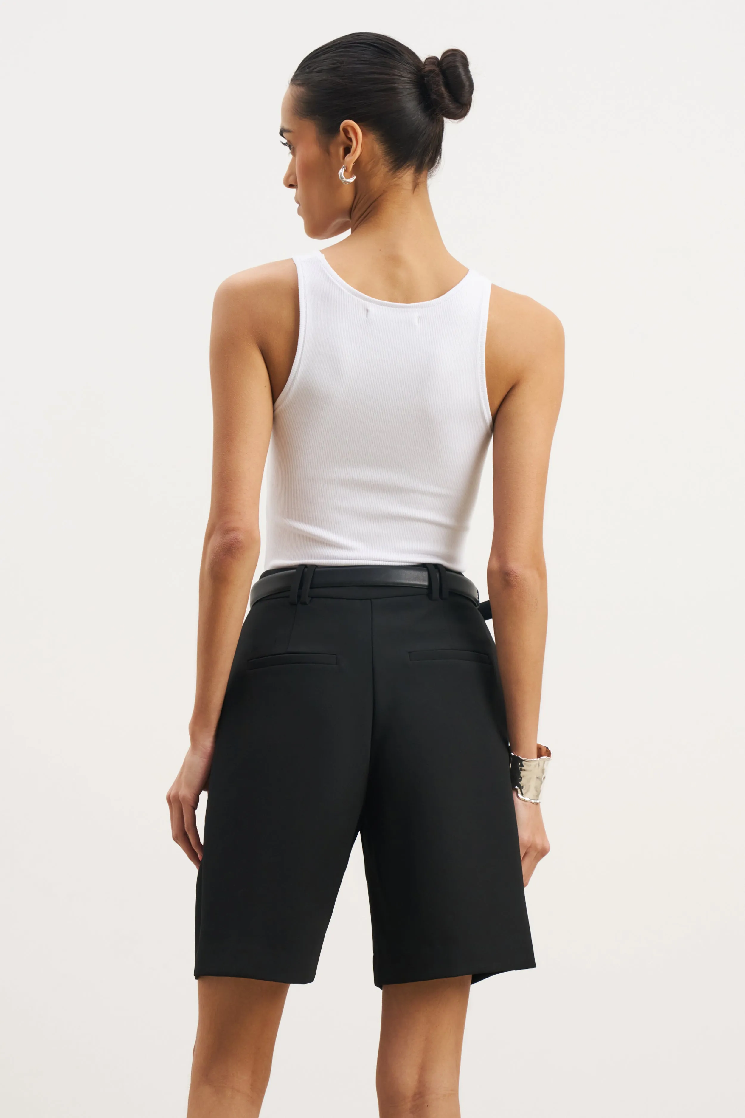 Soft Ribbed Tank Top - White Temperature Regulating Fabric Modular Layering System