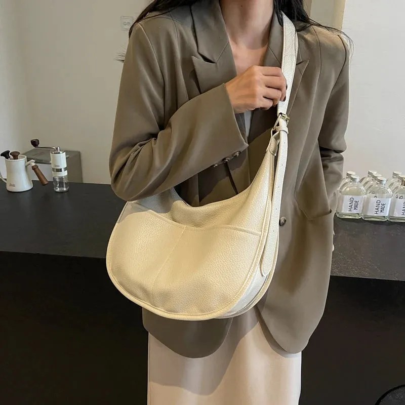 Soft Solid Retro Design Shoulder Bags
