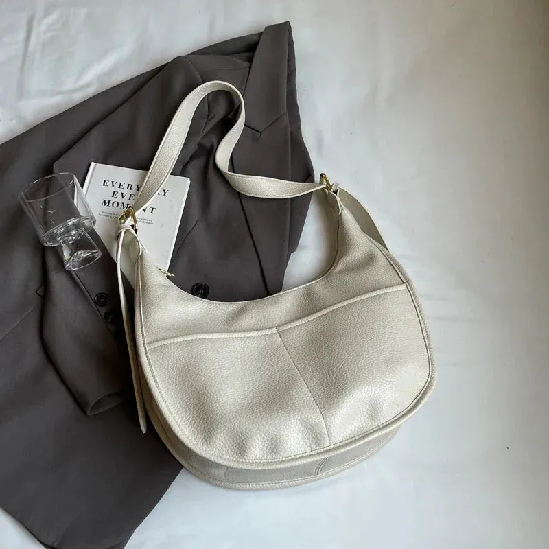 Soft Solid Retro Design Shoulder Bags