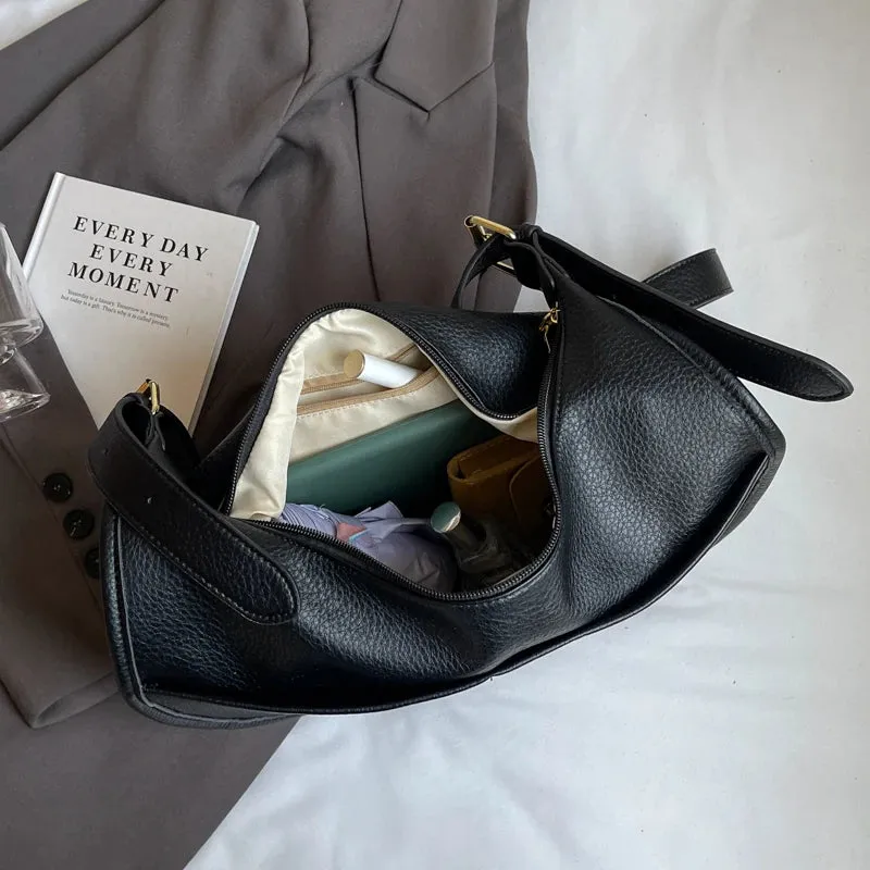 Soft Solid Retro Design Shoulder Bags