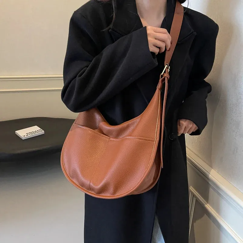 Soft Solid Retro Design Shoulder Bags