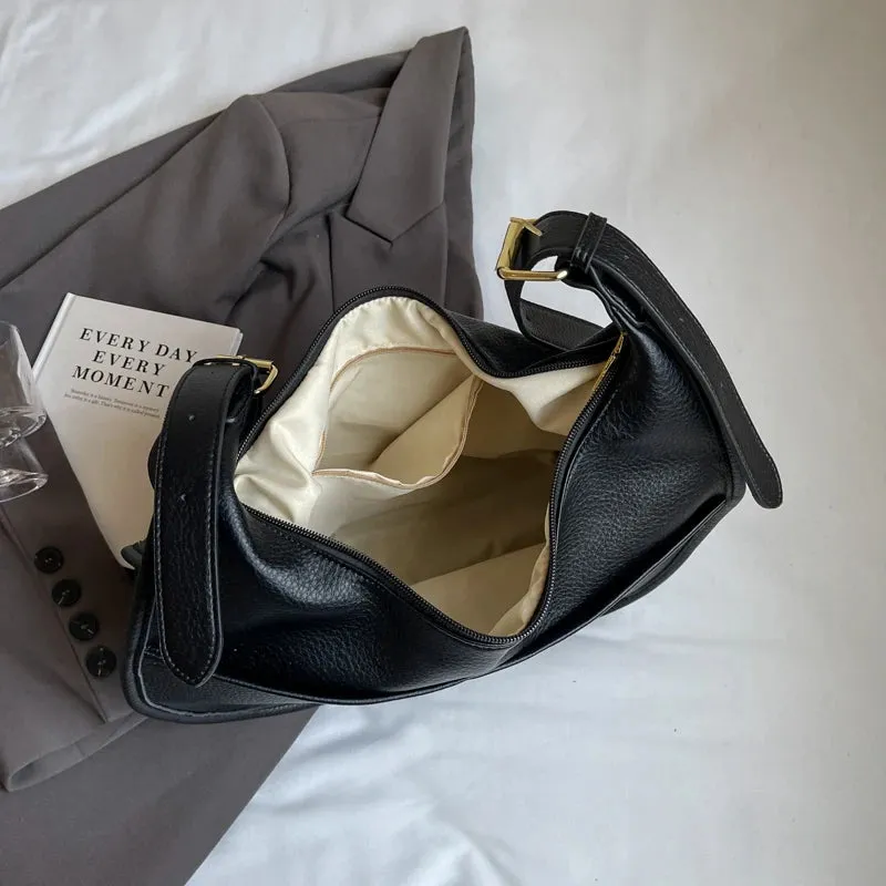 Soft Solid Retro Design Shoulder Bags