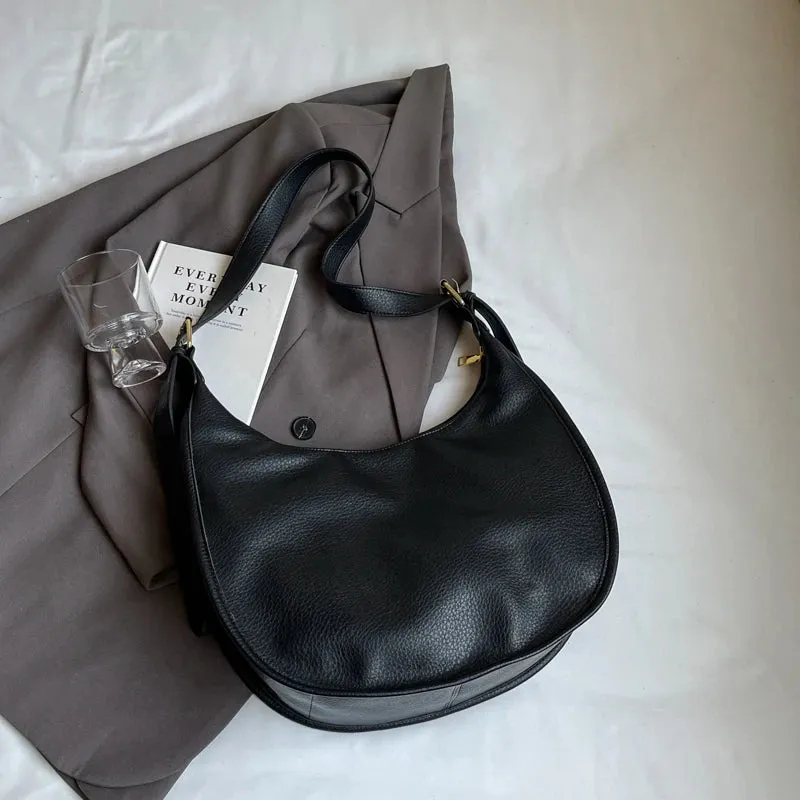 Soft Solid Retro Design Shoulder Bags