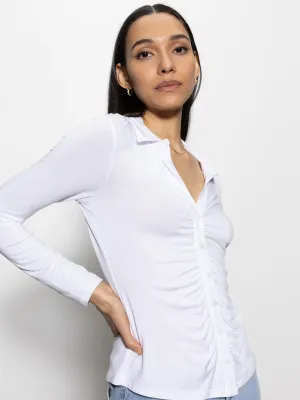 Dreamgirl Button Up Top White Street Smart