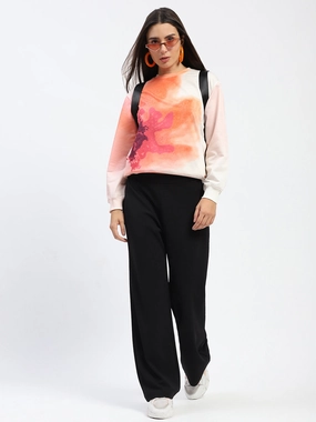 Cold Weather Gear Chill Clothing Madame Crew Neck Floral Print Beige Sweatshirt
