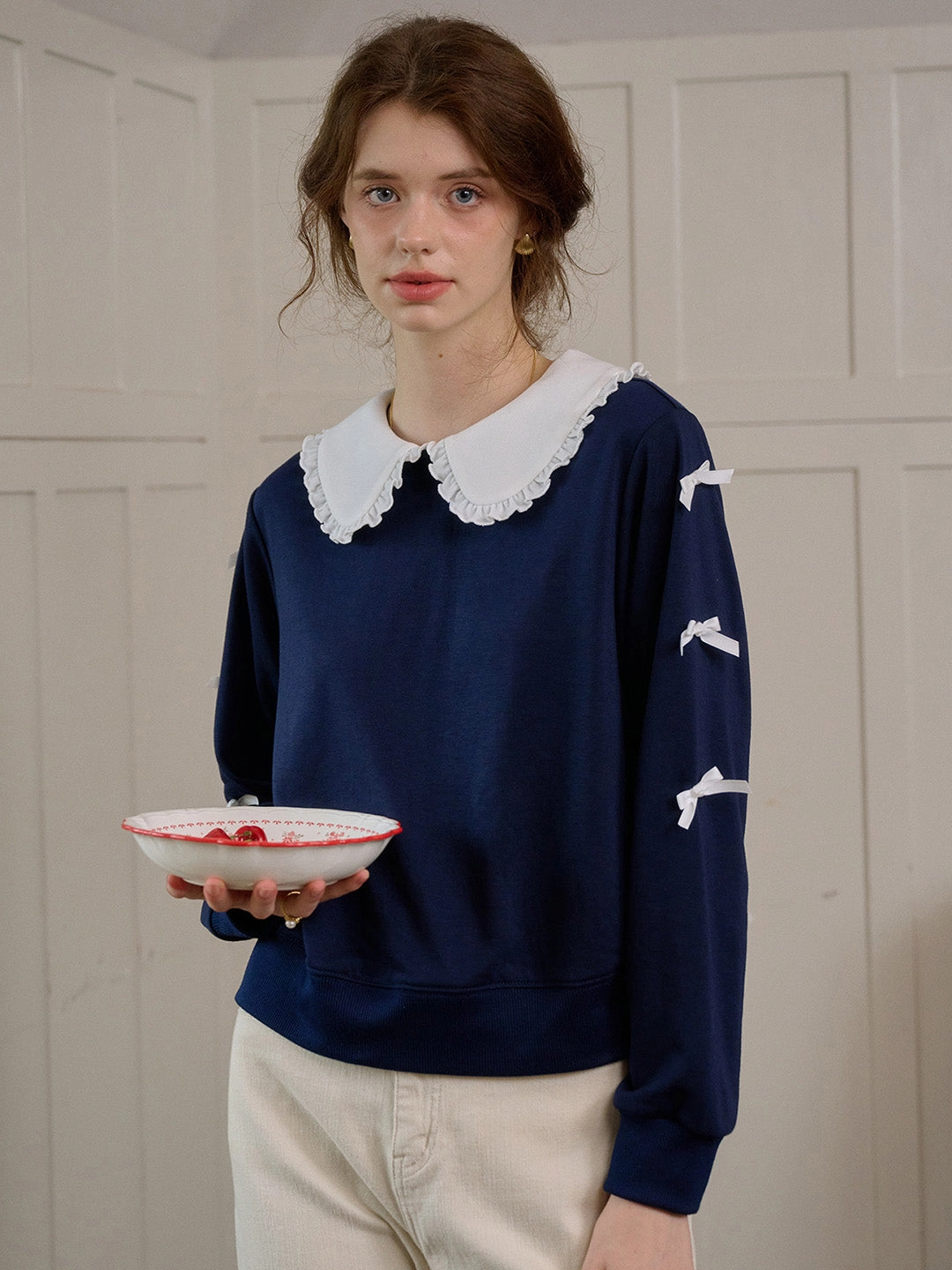 ??Final Sale??Karen Peter Pan Collar  Sweatershirt Relaxed Armhole Fit Soft Palette