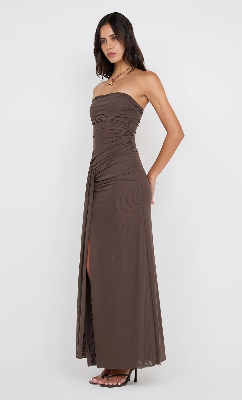 Fit For All Quiet Glow IDA STRAPLESS DRESS - MILK CHOCOLATE