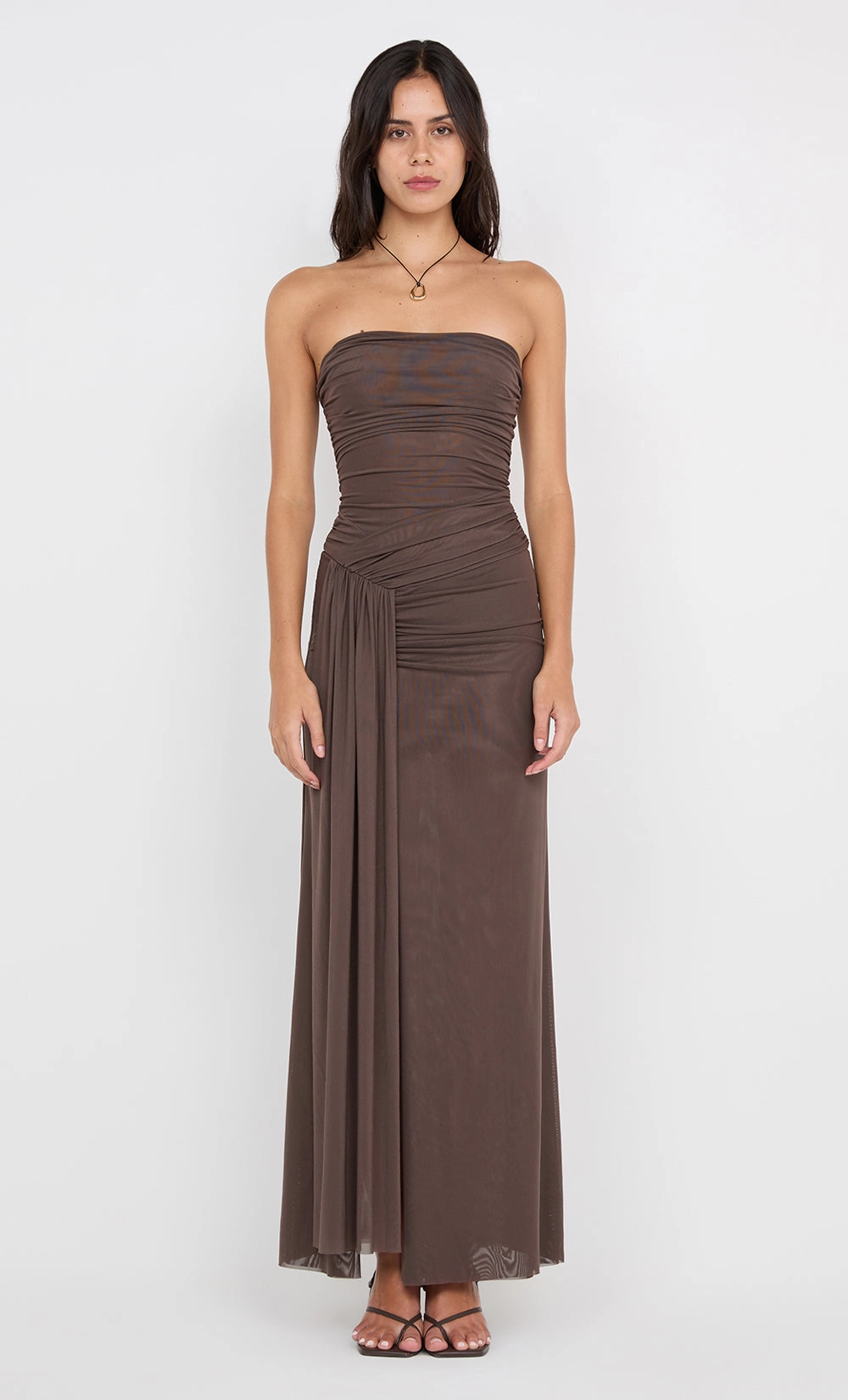 Subtle Fit IDA STRAPLESS DRESS - MILK CHOCOLATE