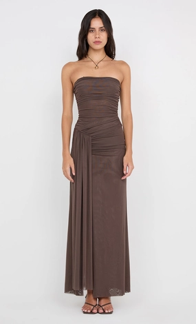 Subtle Fit IDA STRAPLESS DRESS - MILK CHOCOLATE