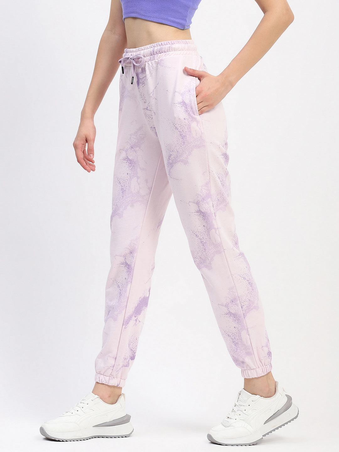 mSECRET Camouflage Print Cotton Mauve Joggers DoubleLayeredHem Commuter Ready