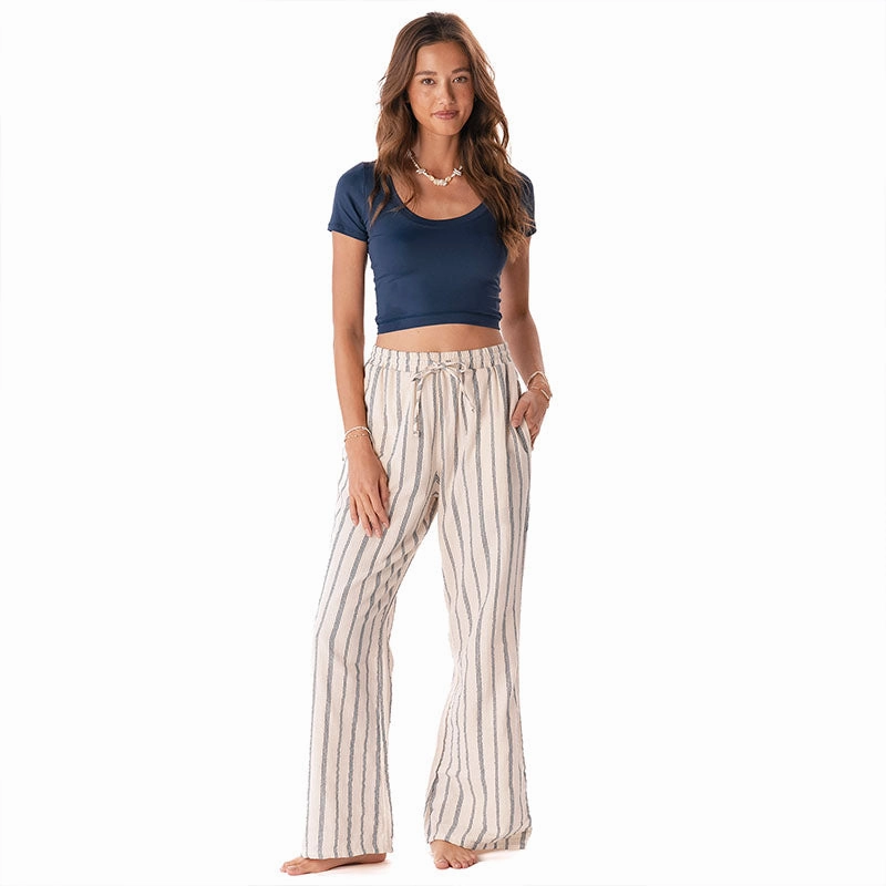 Sailor Stripe Cotton Cabana Pants Slip Resistant Flexible Comfort Wear
