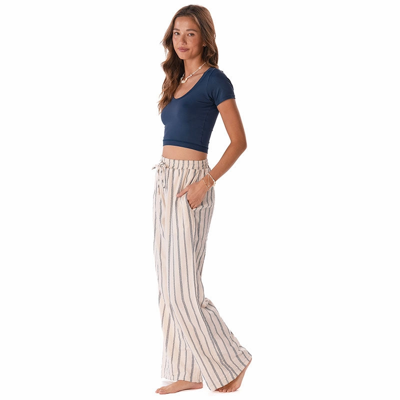 Work Ready LowProfileWaistband Sailor Stripe Cotton Cabana Pants