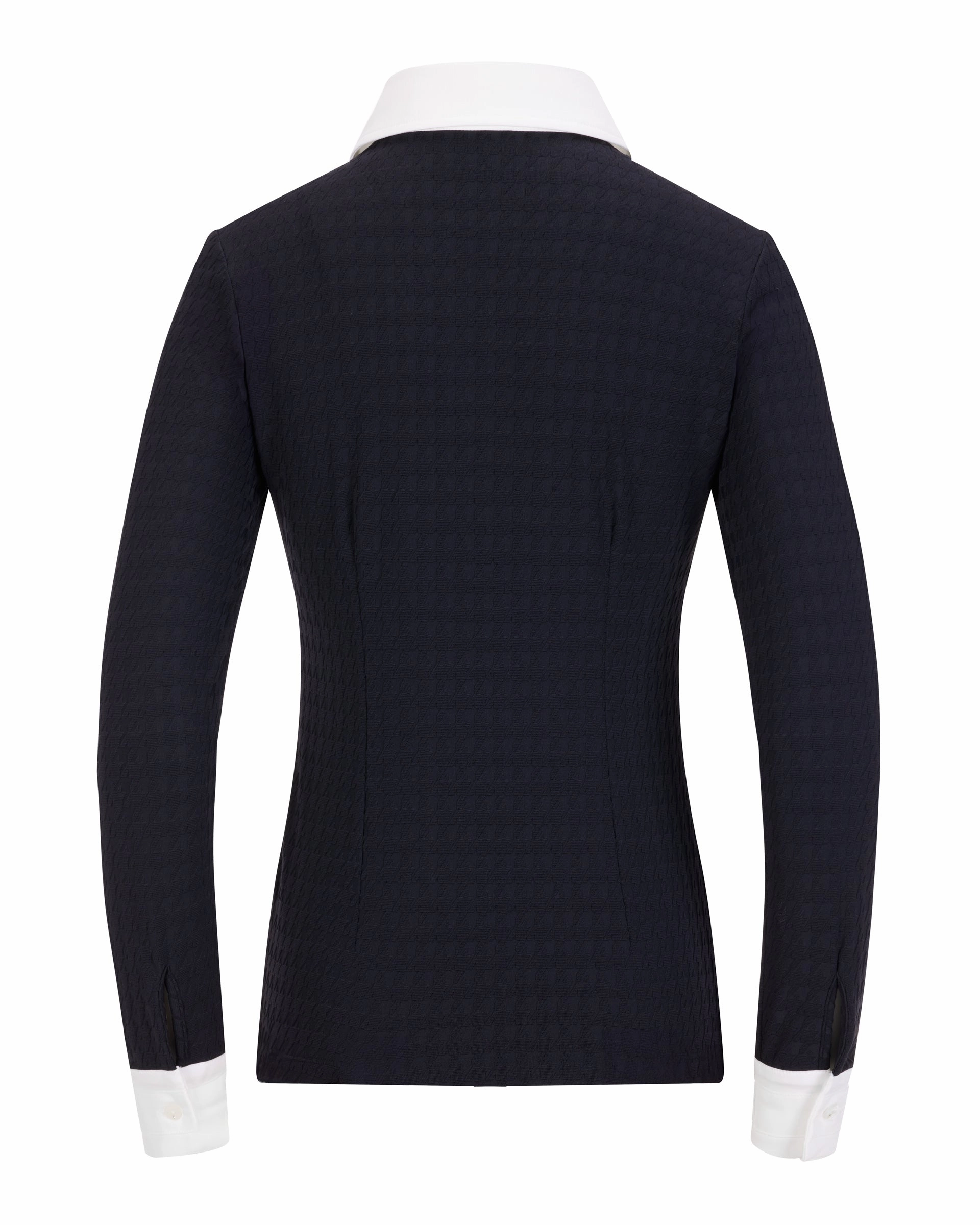 Houndstooth jacquard collar T-shirt - Black RelaxedSilhouette FlexibleCollarStructure