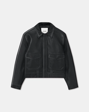 Ruben - Regenerated Leather Jacket - Black classic clothing