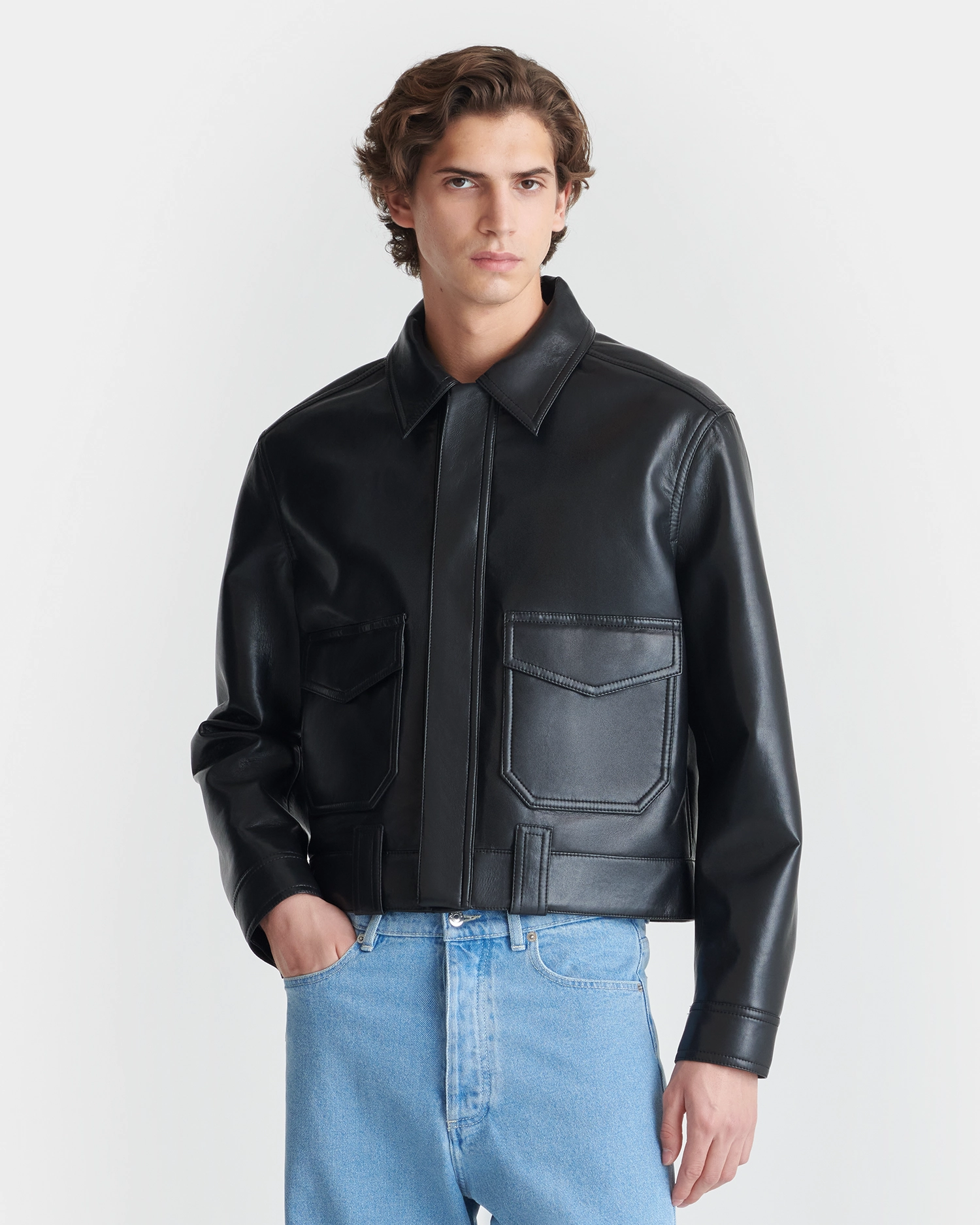 Lightweight Thermal Insulation Ruben - Regenerated Leather Jacket - Black