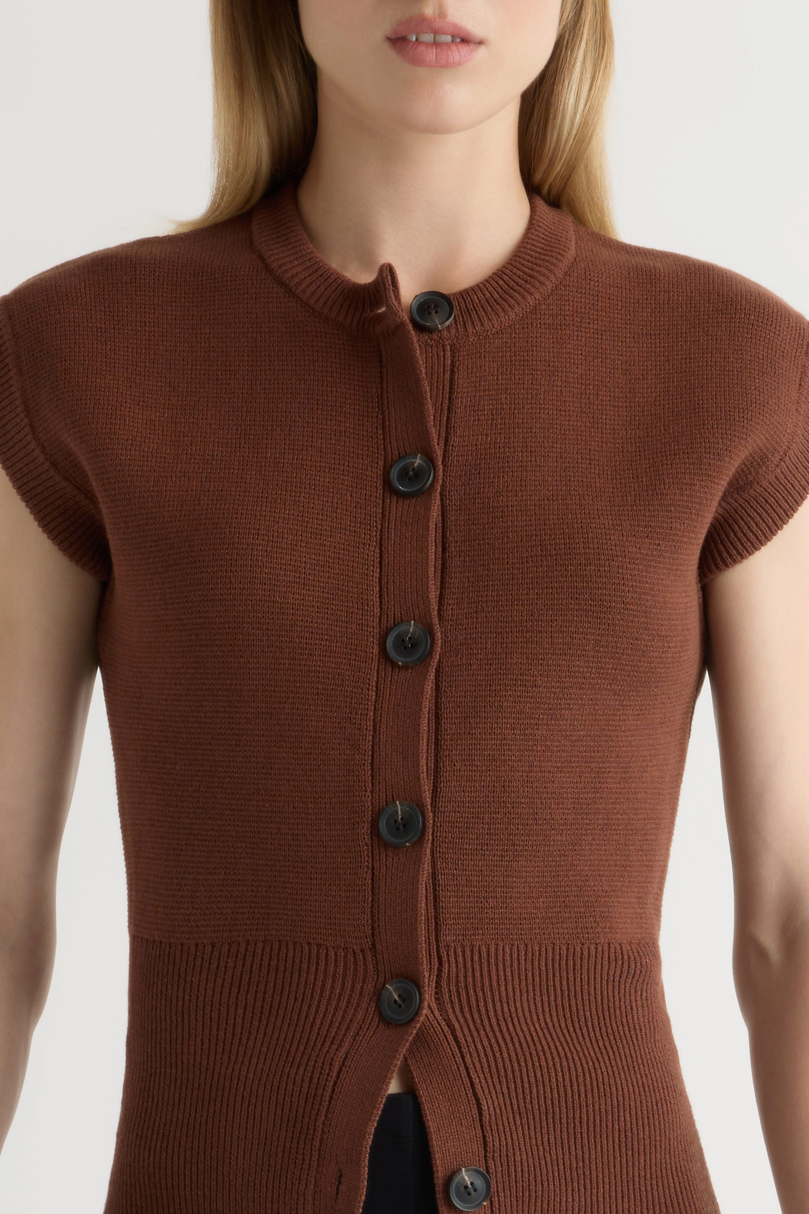 NonIrritating Active Tee Solea Button Knit Vest