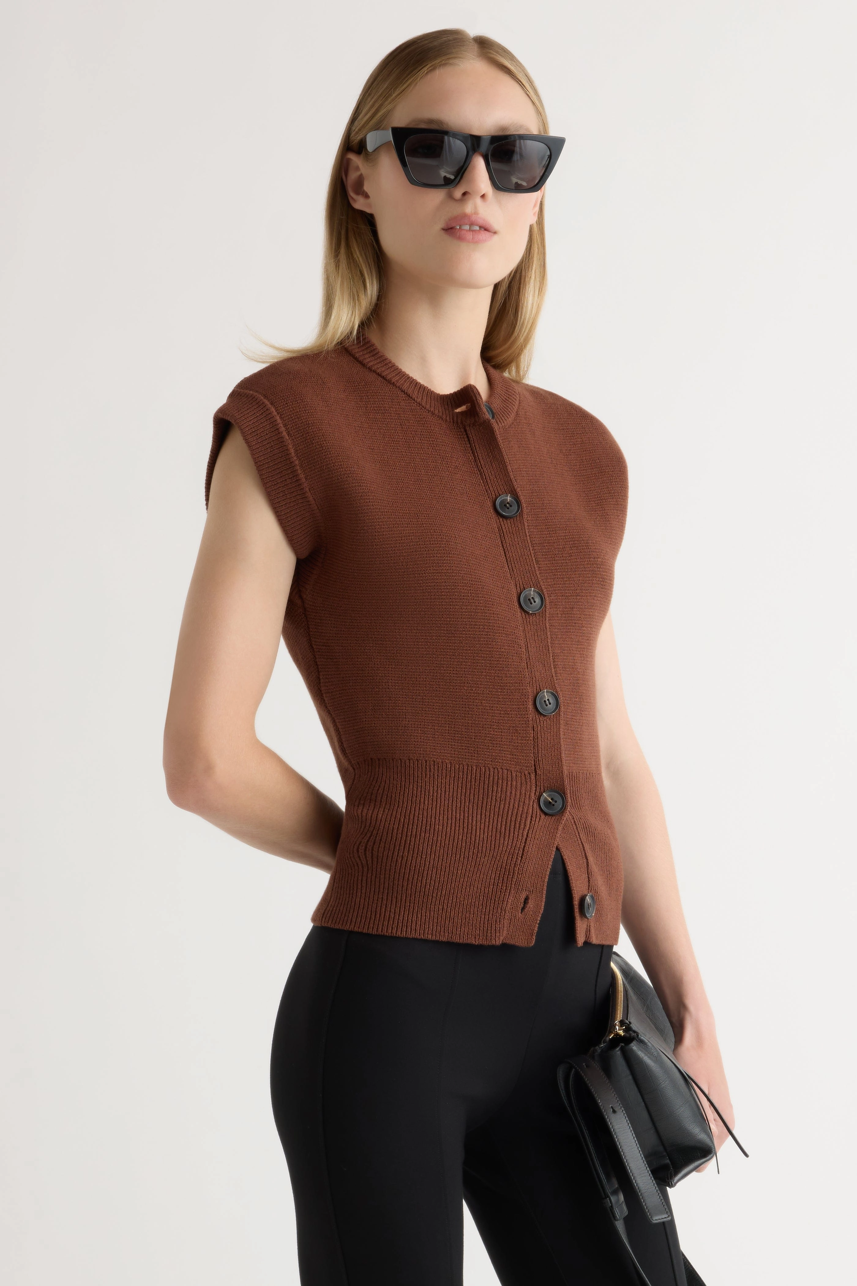 Warm Hoodie QuickRelease Fastener Solea Button Knit Vest