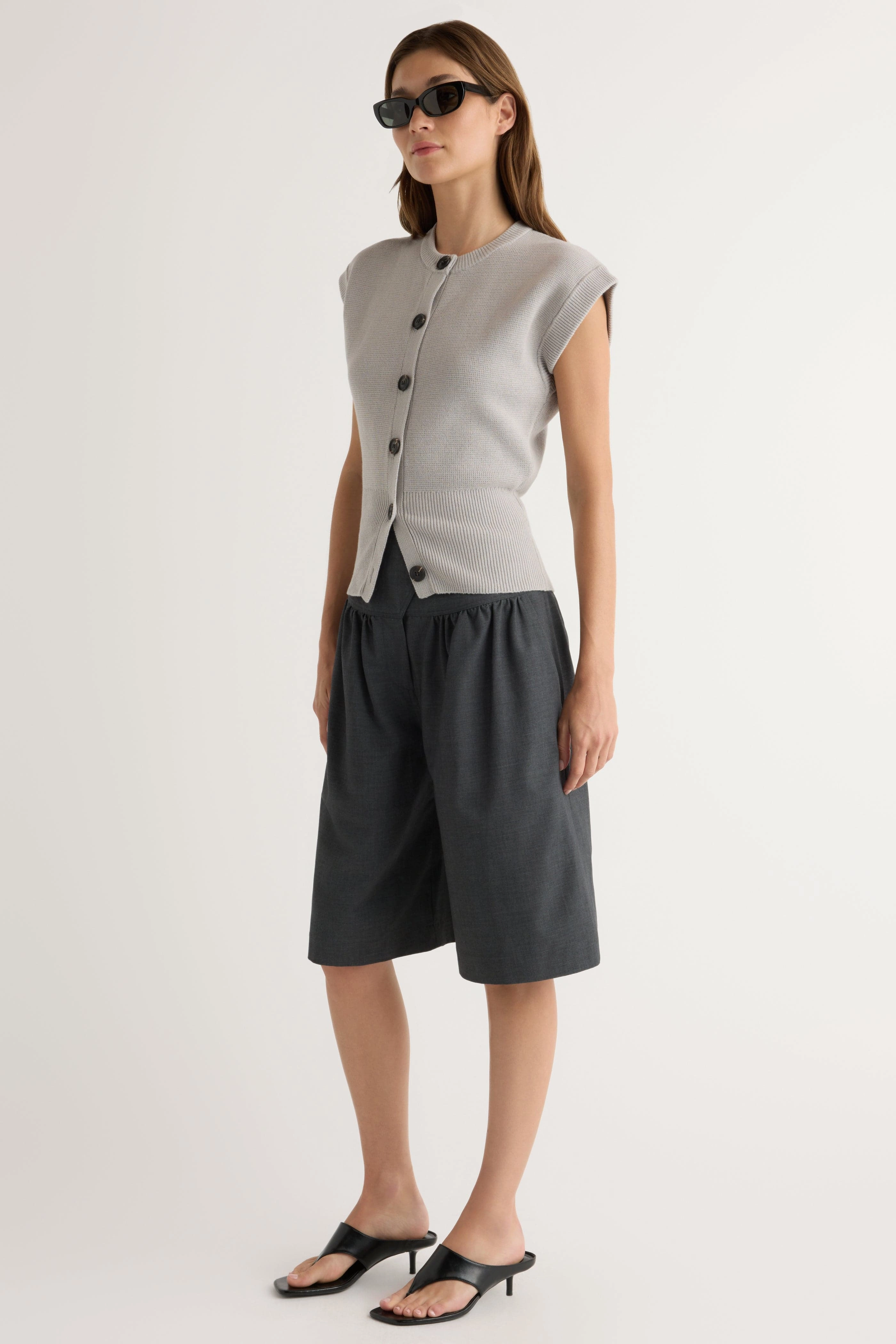 Solea Button Knit Vest Everyday Look