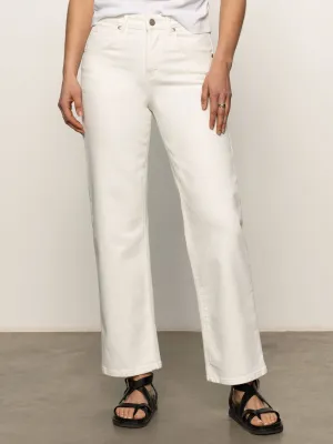 Soleil 90's Straight High Rise Jeans White Clean Cut