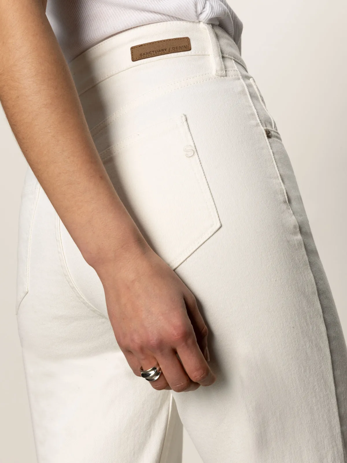 SoftCottonBlend Soleil 90's Straight High Rise Jeans White